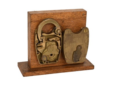 Lot 6 - An All Brass Union Padlock and Key, with four...