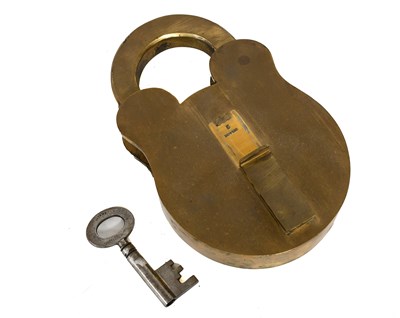 Lot 69 - A Very Large 19th Century Brass Five Lever...