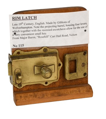 Lot 143 - A Late 19th Century English Brass Rim Latch by...