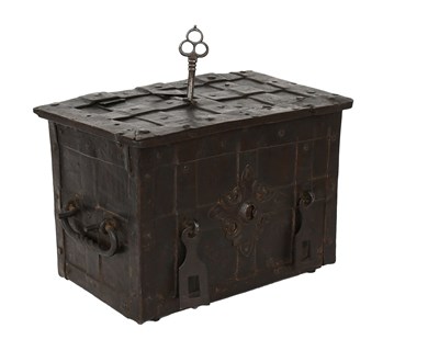 Lot 60 - A 17th Century Armada-Type Small Strong Box,...