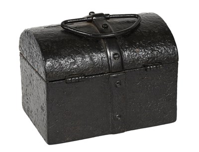 Lot 88 - An 18th Century Black-Painted Dome-Top Metal...