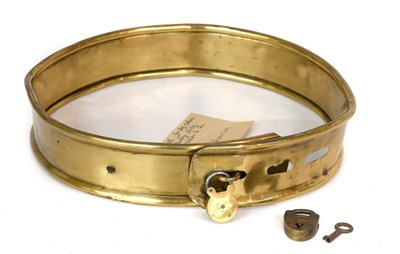 Lot 2 - A 19th Century Brass Dog Collar, bearing...