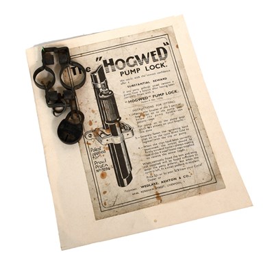 Lot 3 - A Hogwed Bicycle Pump Lock, with advertising...