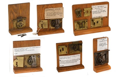 Lot 82 - Six Assorted Brass and Iron Locks, comprising:...