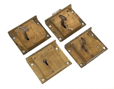 Lot 138 - Four Assorted Brass Chubb Locks, three with...