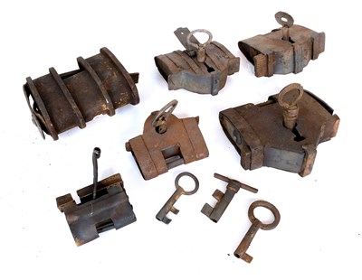 Lot 15 - Six Assorted Metal Padlocks and Assorted Keys
