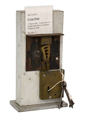 Lot 172 - A Cyrus Price Three Throw Brass Lock, three...