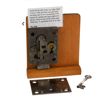 Lot 46 - A Solid Block Safe Lock by John Tann, five...