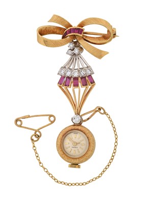 Lot 2055 - An 18 Carat Gold Ruby and Diamond...