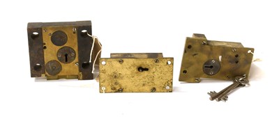 Lot 114 - Three Chatwood Brass Locks, to include: a safe...