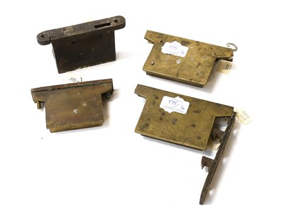 Lot 175 - Three George Price Brass Chest Locks, one with...