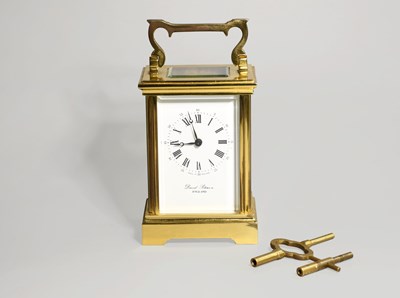 Lot 142 - A Brass Striking Carriage Clock, retailed by...
