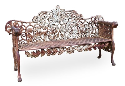 Lot 276 - A Cast Iron Garden Bench, with a foliate...