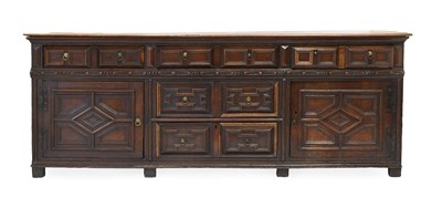 Lot 215 - A Charles II Joined Oak Dresser Base, late...
