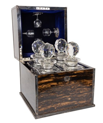 Lot 204 - A Victorian Silver-Mounted Coromandel Decanter...