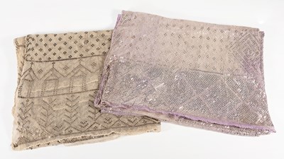 Lot 2184 - Circa 1930s Pale Lilac Assuit Shawl, woven in...