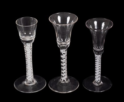 Lot 11 - A Cordial Glass, circa 1750, with plain funnel...
