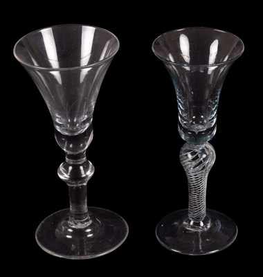 Lot 17 - A Wine Glass, circa 1740, the drawn trumpet...