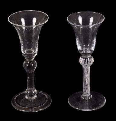 Lot 12 - A Wine Glass, circa 1740, with drawn trumpet...