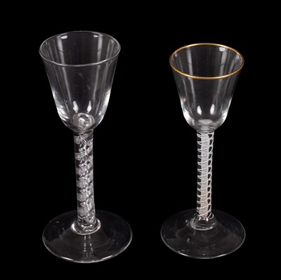 Lot 13 - A Wine Glass, circa 1760, with rounded funnel...
