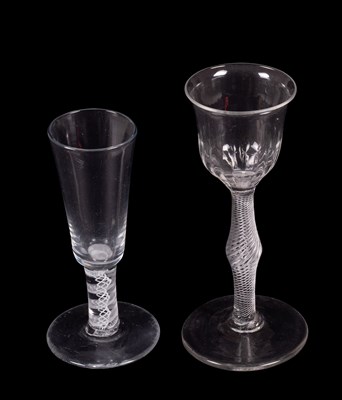 Lot 14 - A wine Glass, circa 1750, having part-fluted...