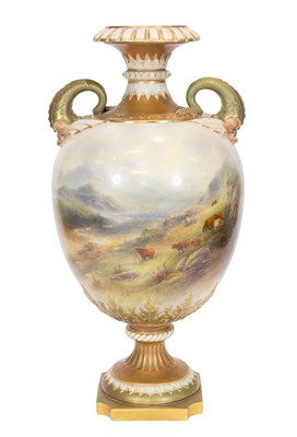 Lot 99 - A Royal Worcester Porcelain Vase, 1910, by...