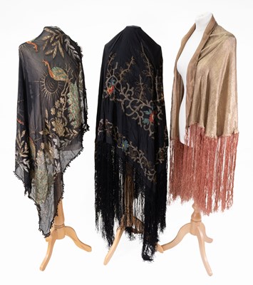 Lot 2223 - Early 20th Century Shawls comprising a gold...