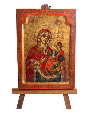 Lot 209 - Greek School: The Virgin and Child, half...