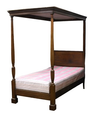 Lot 644 - A Mahogany Four-Poster Single Bed, 19th...