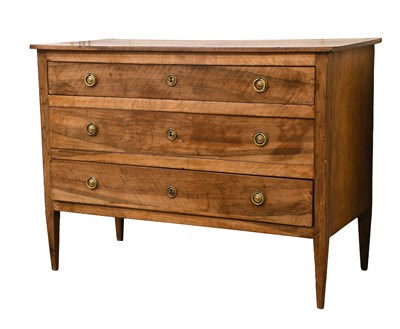 Lot 660 - A French Walnut Three-Drawer Commode, 18th...