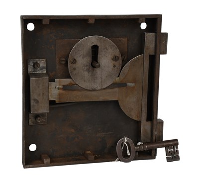 Lot 10 - A Heavy Iron Safe Lock, with original warded...