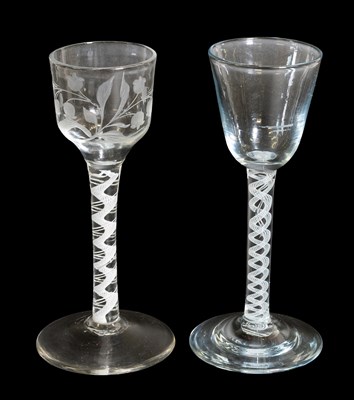 Lot 110 - A Wine Glass, circa 1760, the ogee bowl...