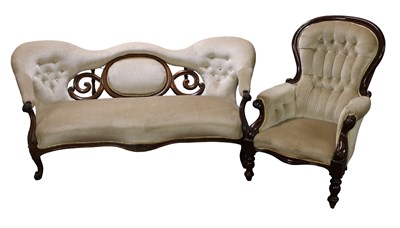 Lot 592 - A Victorian Rosewood-Framed Camel-Back...