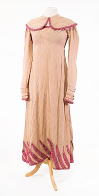 Lot 2278 - Circa 1820 Pale Pink Crepe Dress woven with...