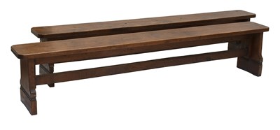 Lot 545 - A Pair of Victorian Oak Benches, late 19th...
