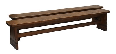 Lot 546 - A Pair of Victorian Oak Benches, late 19th...