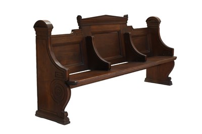 Lot 524 - A Victorian Walnut Church Pew, late 19th...