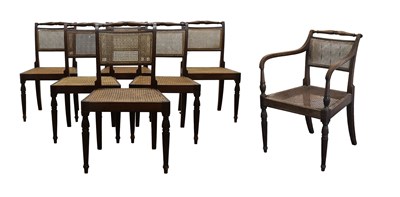 Lot 599 - A Set of Seven (6+1) Regency Mahogany and...