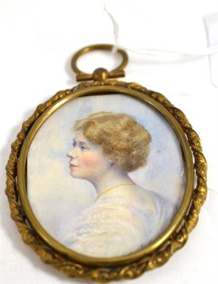 Lot 358 - A portrait miniature by M L Greenwood, cased