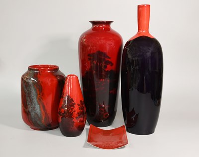 Lot 101 - A Royal Doulton Flambé Vase, decorated with a...