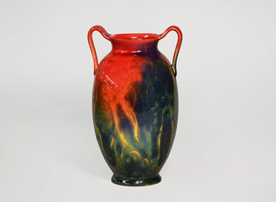 Lot 137 - A Royal Doulton Flambé Sung Twin-Handled Vase,...