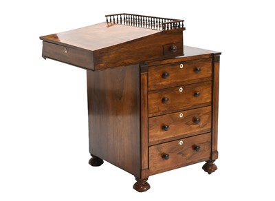 Lot 629 - A Regency Rosewood and Crossbanded Davenport,...
