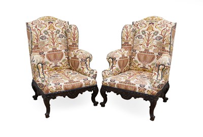 Lot 318 - A Pair of George II-Style Carved Walnut...