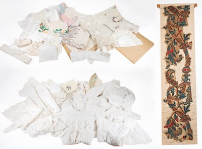 Lot 2159 - White Linen and Early Textiles, comprising a...