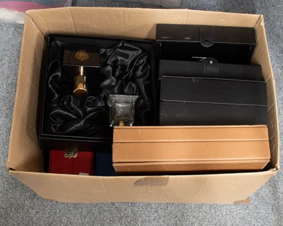 Lot 1007 - Luggage and Scent Bottles including a black...