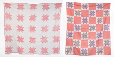Lot 2114 - Early 20th Century Pink and White Linen Bed...