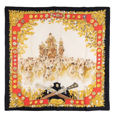 Lot 1041 - Hermès Silk Scarf, Le Débuché Designed by...