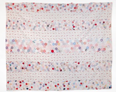 Lot 2123 - Large Late 19th Century Strippy Patchwork...