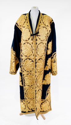 Lot 2089 - 20th Century Uzbek Navy Velvet Robe decorated...
