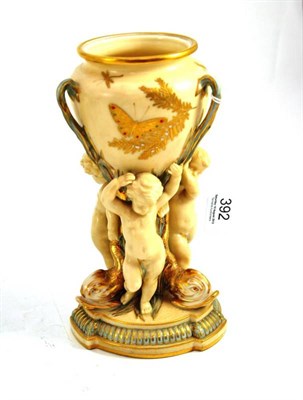 Lot 392 - A Copeland glazed Parian figural vase, late 19th century, 22.5cm